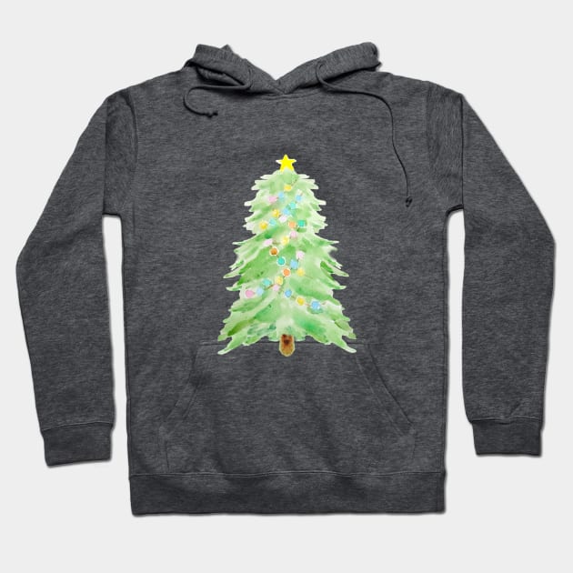 Christmas tree with decorative lights Hoodie by colorandcolor